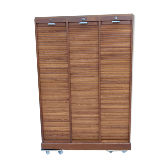 Classeur à rideaux en chêne triple