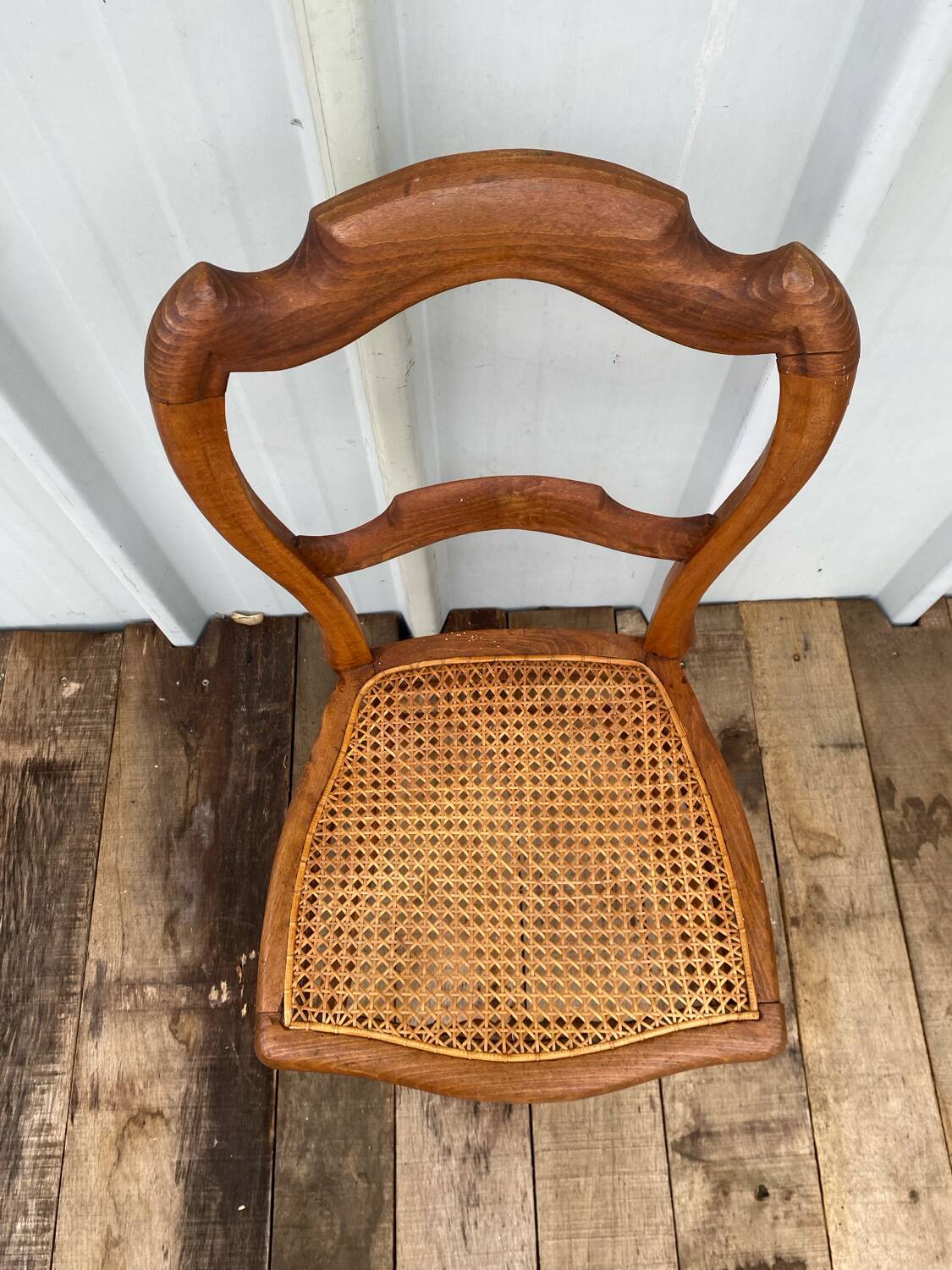 Chaise ancienne Louis Philippe bois + assise cannée vintage