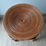 Vintage tabouret 50 rattan