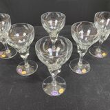 set of 6 antique cut crystal wine glasses in tulip shape from the pres