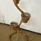 Rattan and bamboo plant holder floor lamp from the 70s