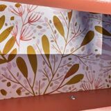 Restored vintage chest of drawers – 1960 – Terracotta & brass – unique piece