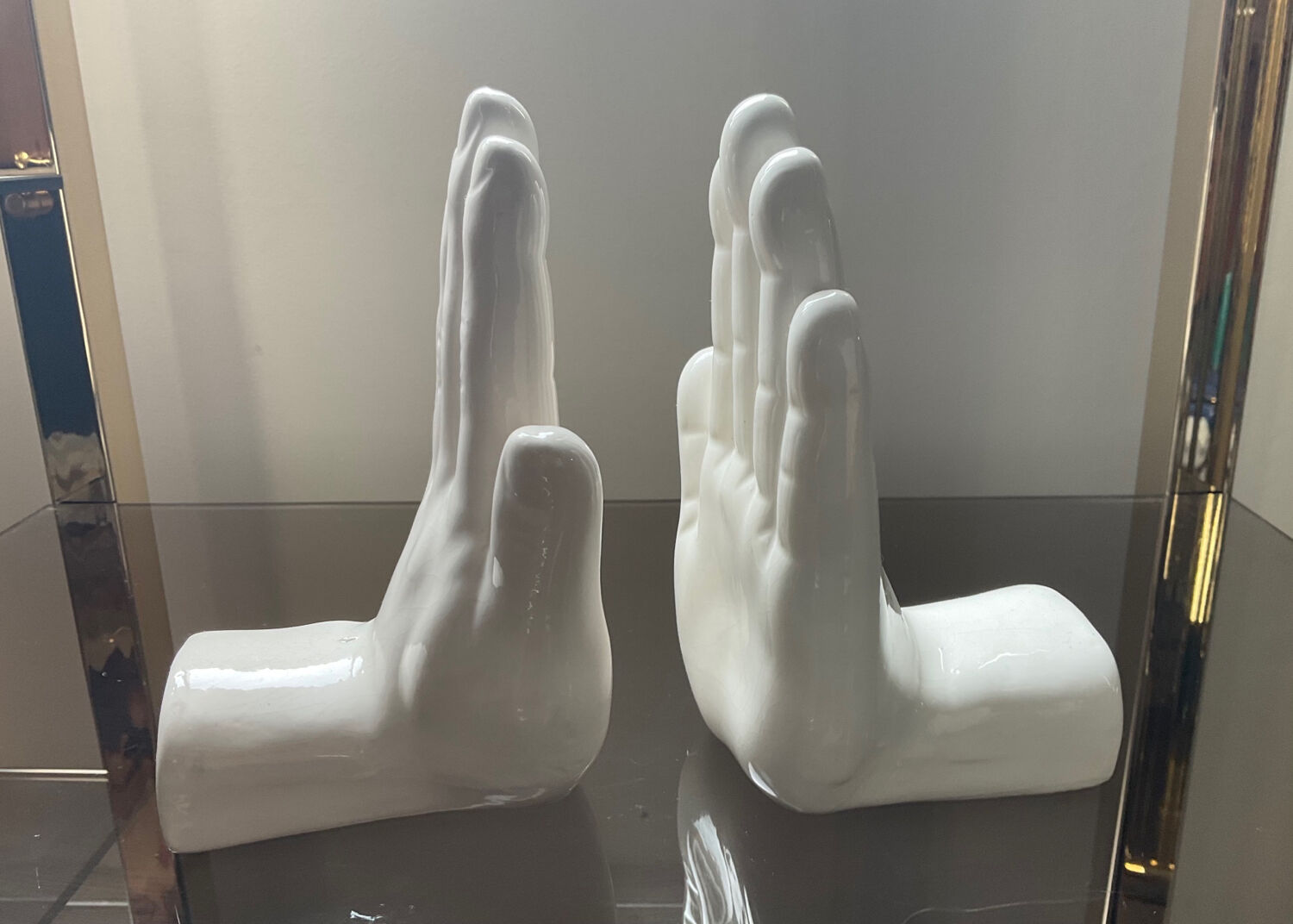 Pair of vintage ceramic hand bookends