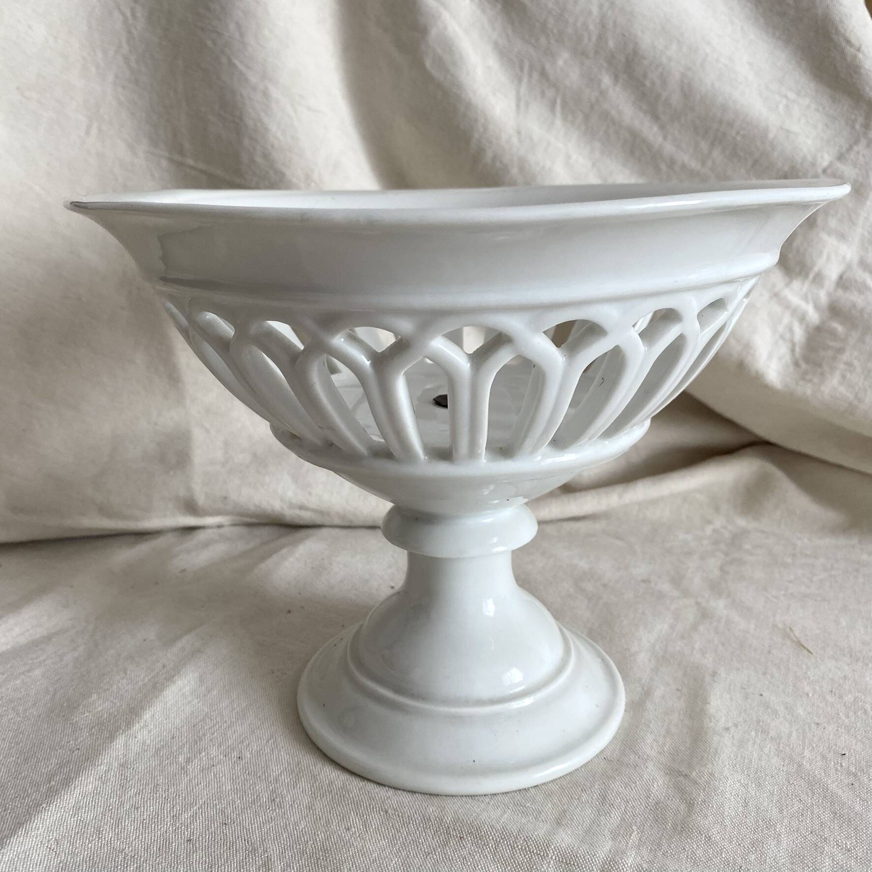Antique pierced porcelain bowl from the 19th century.