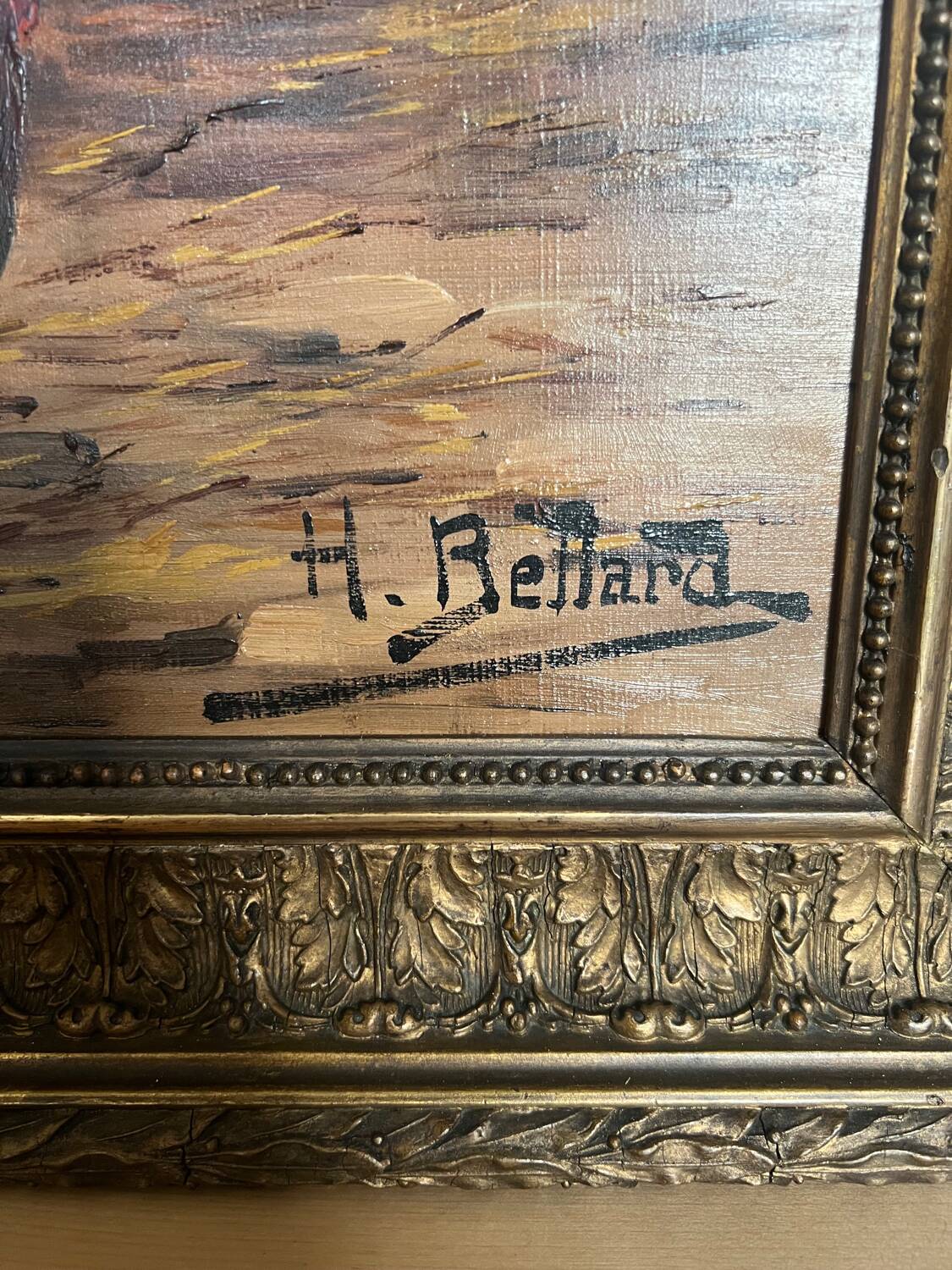 Old 19th century painting of the lower courtyard