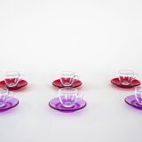 Set of glass cups, Italian design, 1970s, manufactured by Fratelli Guzzini