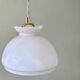 Vintage white opaline lampshade pendant light