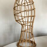Rattan mannequin head 1960