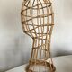 Rattan mannequin head 1960