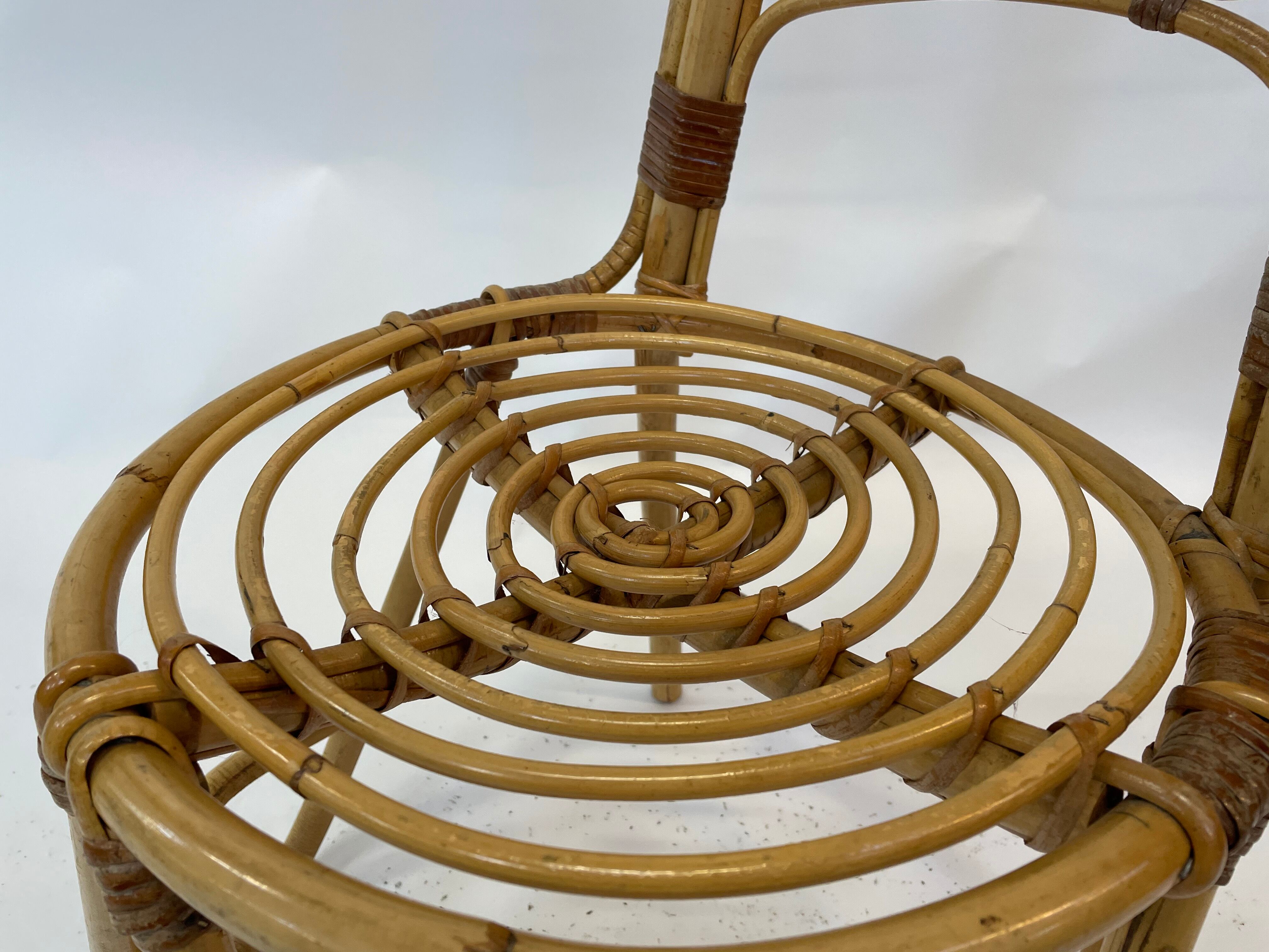 Chaise vintage en rotin Rohe Noordwolde