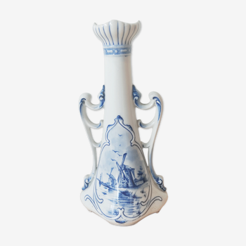 Bougeoir delft avec décor moulins