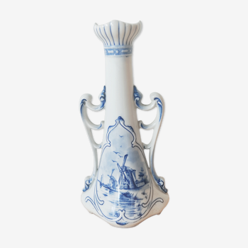 Delft candlestick with décor mills