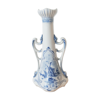 Bougeoir delft avec décor moulins