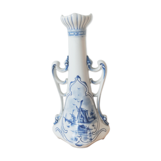 Delft candlestick with décor mills