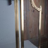 Pare-Feu Ancien en Laiton, Style Louis XV, L 83 cm / H 55 cm