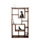Étagère asymétrique en bambou et verre fumé - Années 1970