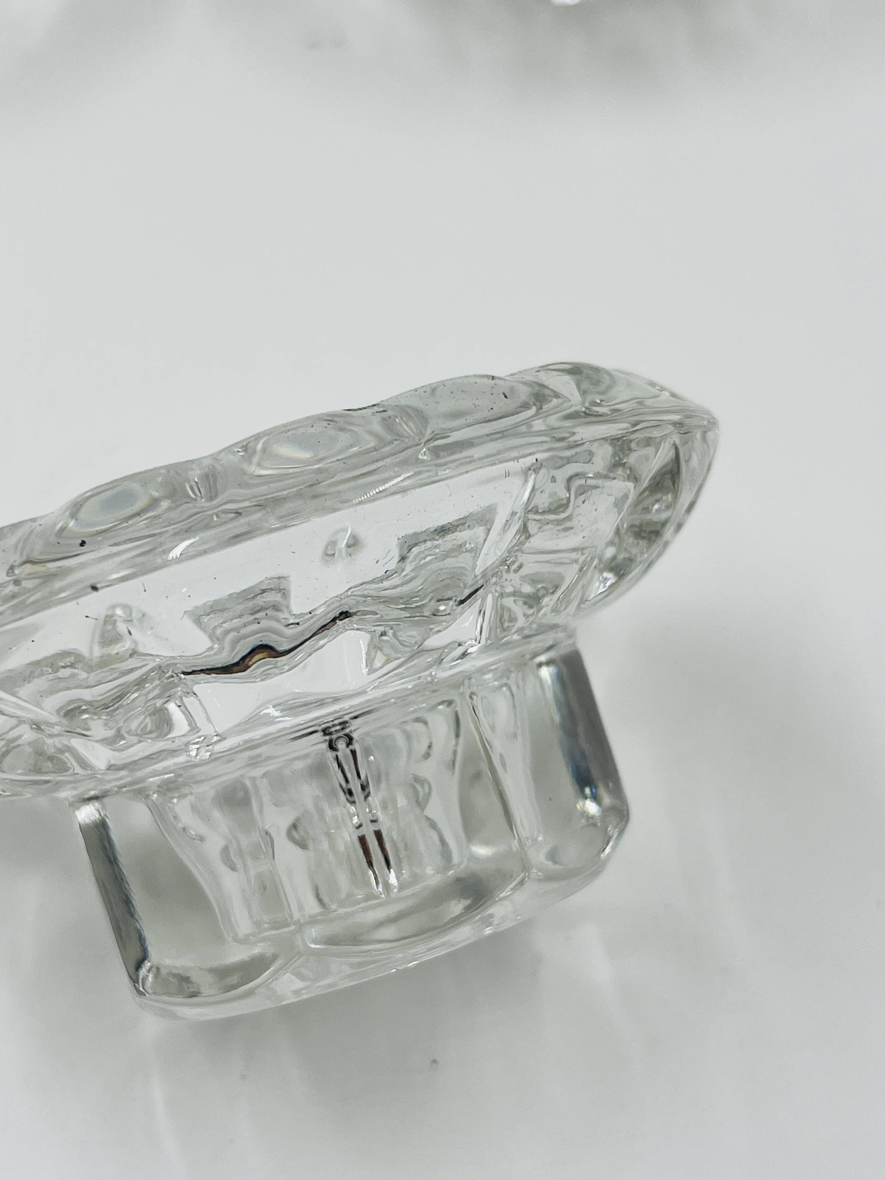 Set of 4 Cut Crystal Candle Holders Bolsius France 70s