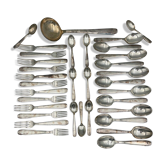 MENAGERE IN SILVER METAL DIXI 36 PIECES ART DECO LADLE SPOONFULS BOX