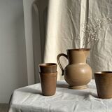 Set of 10 small stoneware mugs from Digoin.