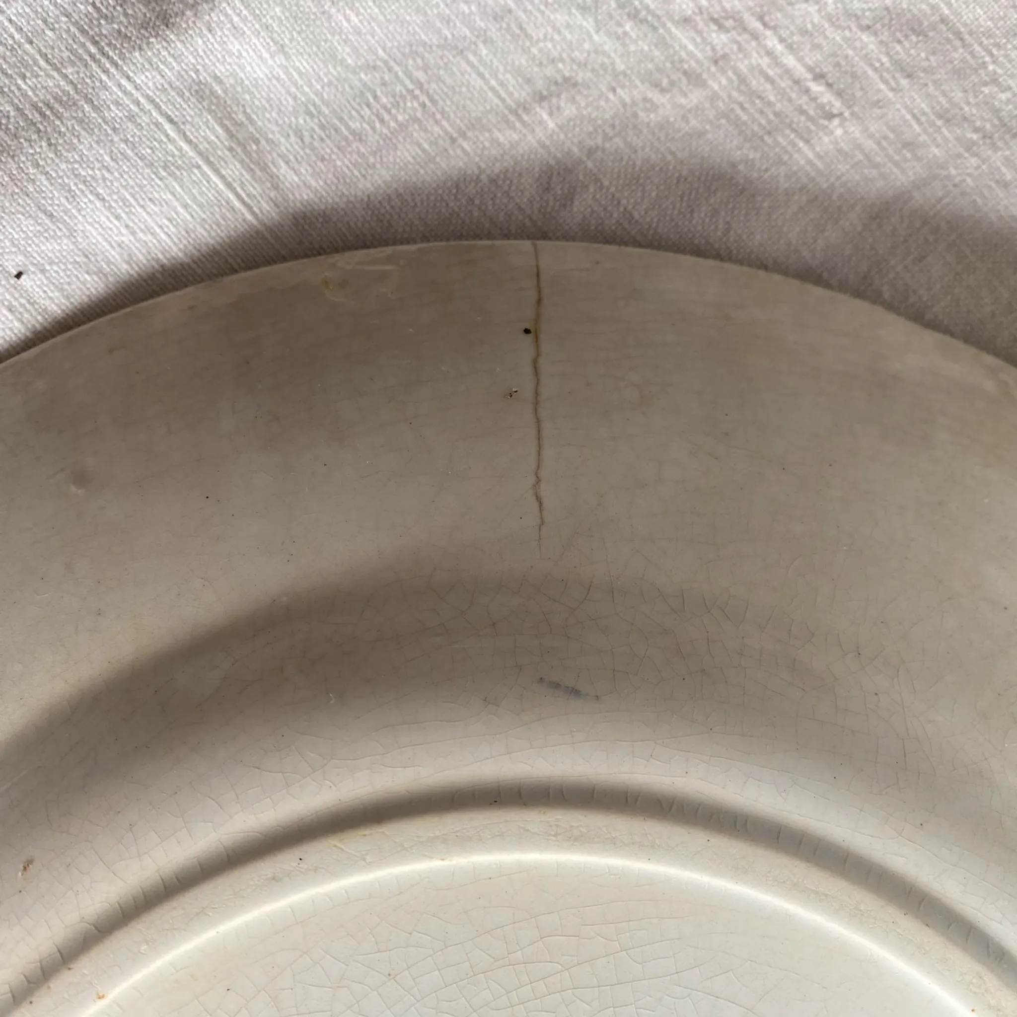 Round ironstone dishes E. Bourgeois Large deposit decorated with violets