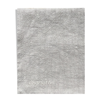 Natural washed linen napkin with embroidery