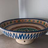 Polychrome ceramic Mokhfia cut dish Tortoise Tronja Morocco 20th century.