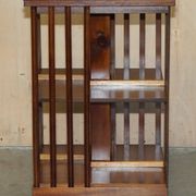 Sheraton Revival rotating library table in walnut and satin wood.