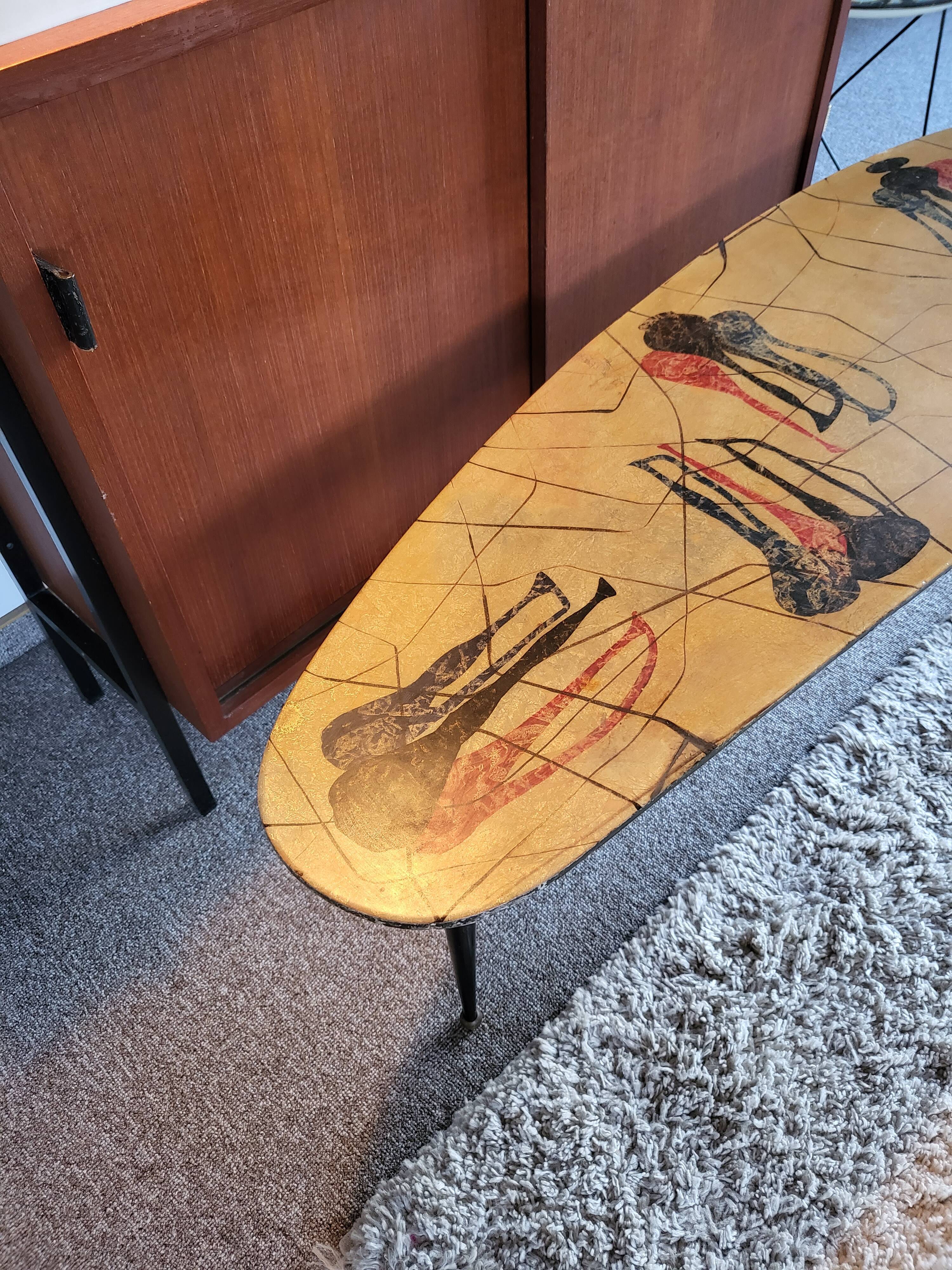 Table d’appoint peinte à la main par Decalage, Italie 1957