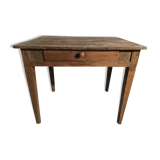 Oak/poplar side table with drawer
