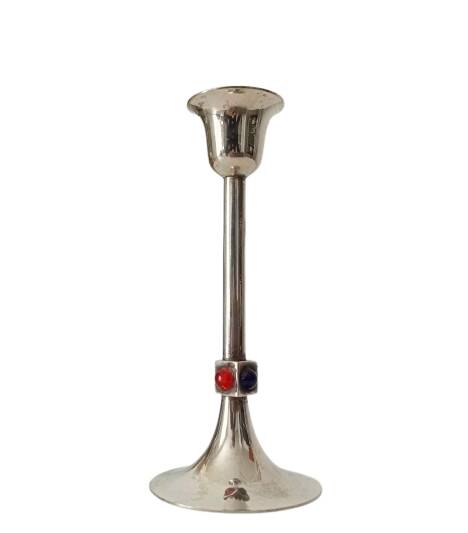 Vintage silver metal candle holder