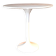 Tulip pedestal table in veined white marble and cast aluminum base, 1970/1980