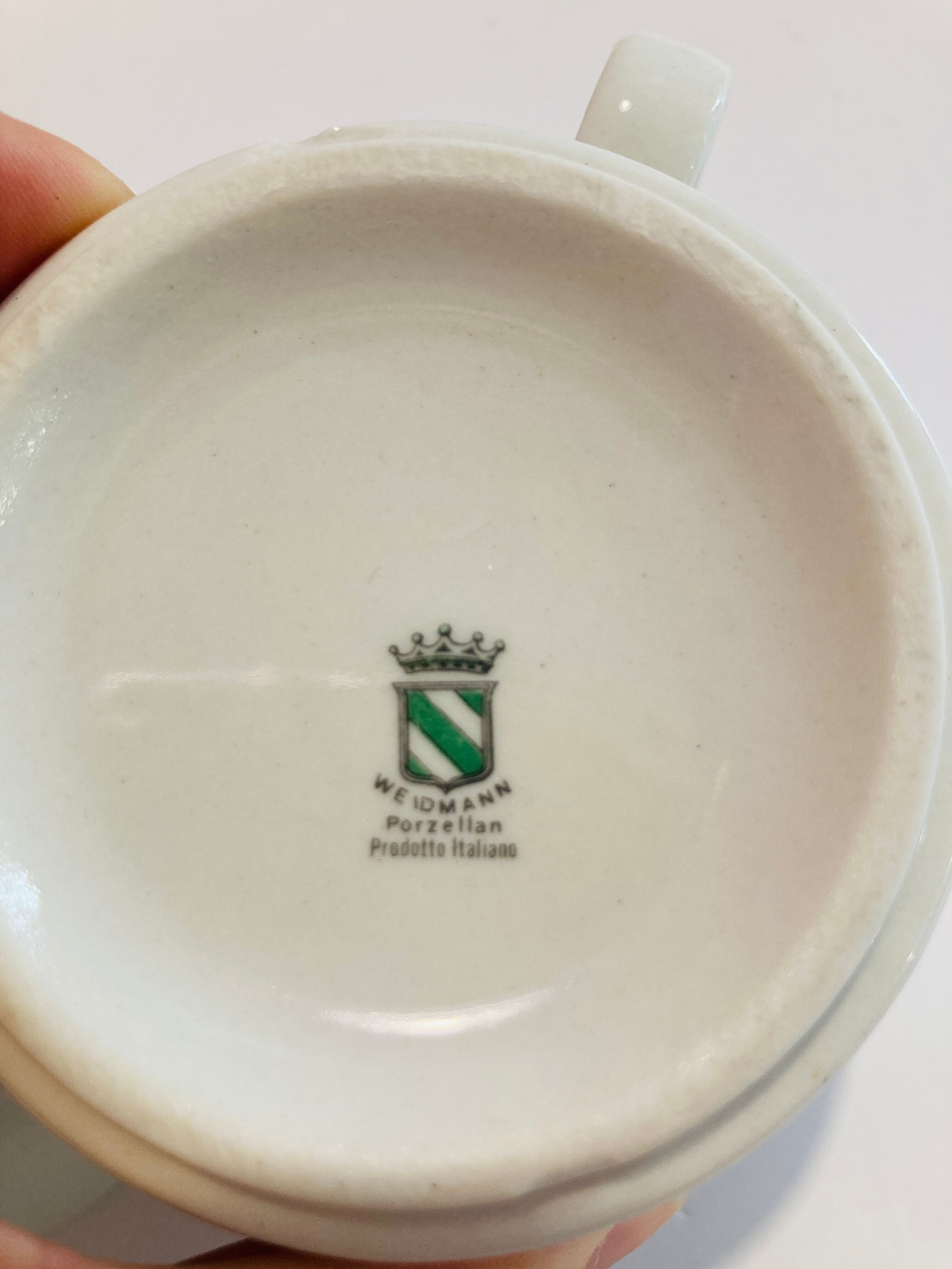 2 cups 70s weismann porzellan italy floral pattern orange