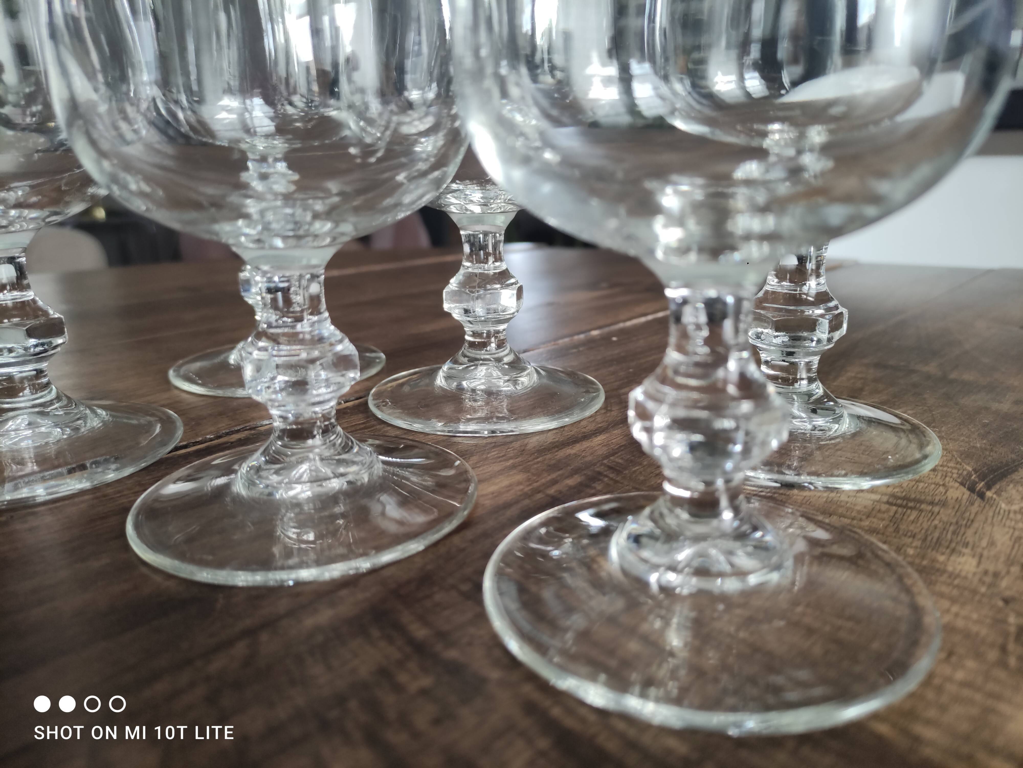 Set of 6 wine glasses top tasting hexagonal foot