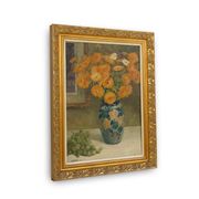 Belgian Still Life Painting by Jos Pas, 1944 — Flowers and Grapes in a Vase