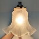 Art Deco wall lamp bronze silver patina and frosted glass