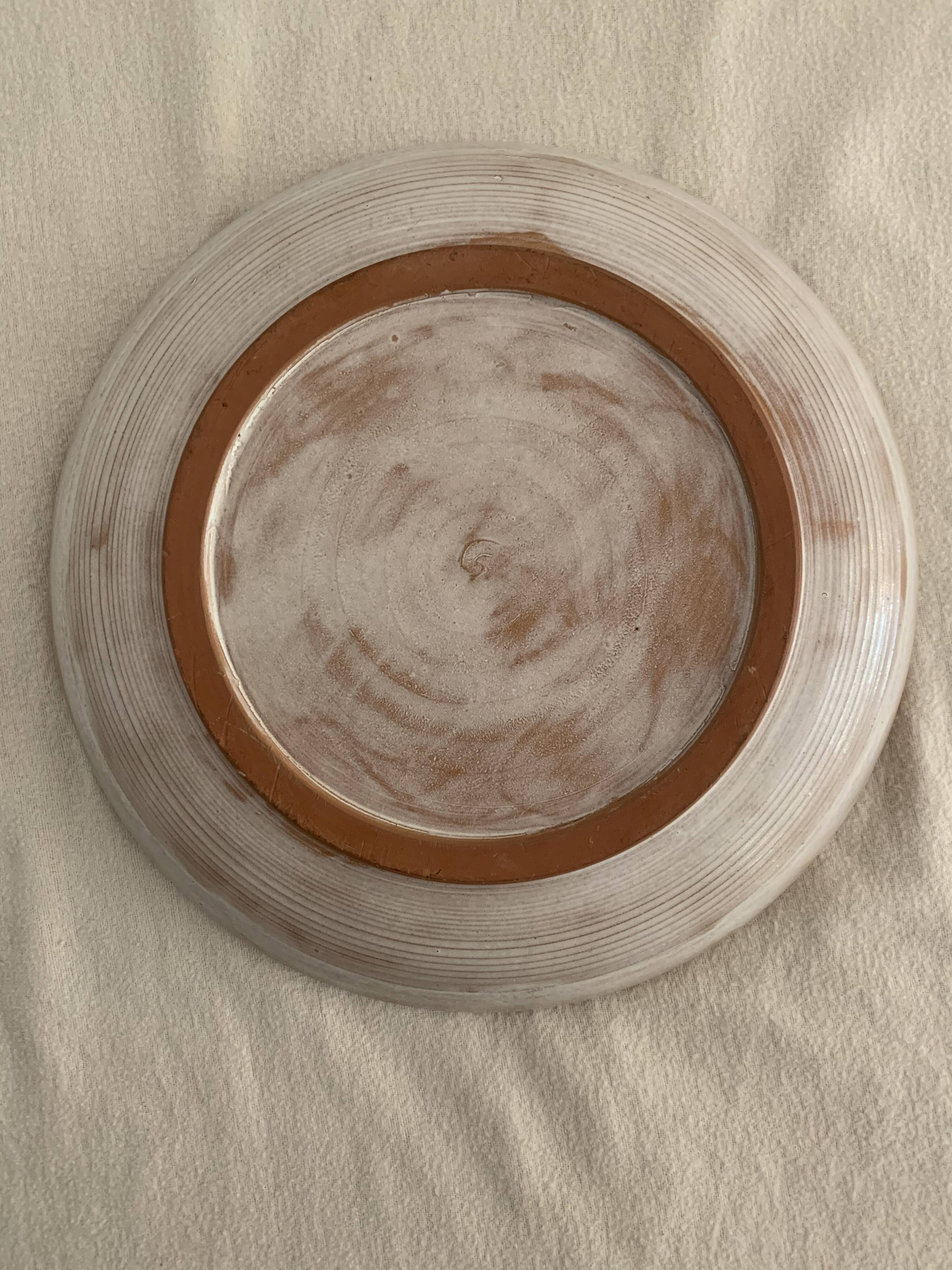 Ceramic dish enamelled by Jacques Poussines Sant Vicens 1950