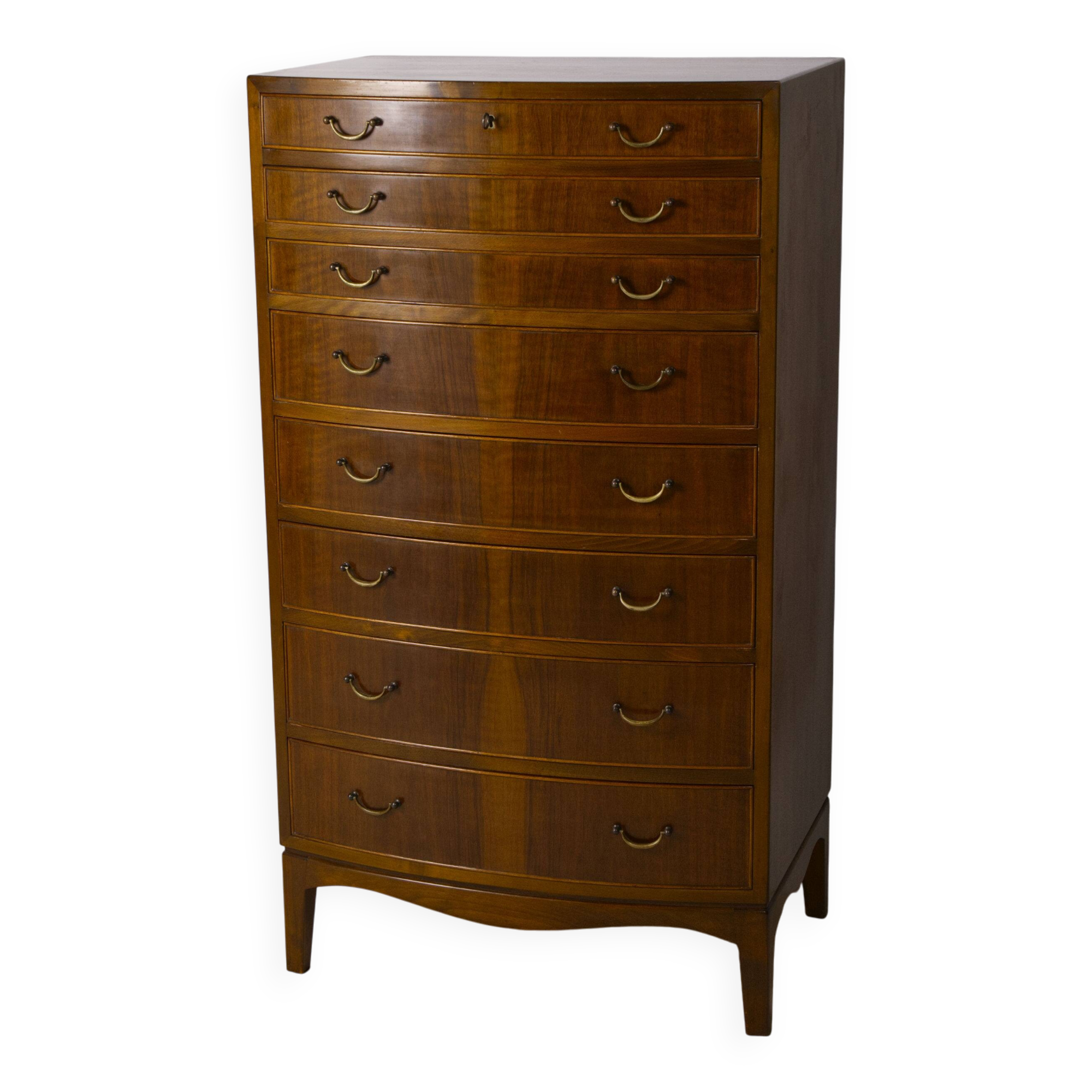 Large Nutwood Chest of Drawers by Ole Wanscher, 1940's