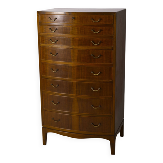 Large Nutwood Chest of Drawers by Ole Wanscher, 1940's