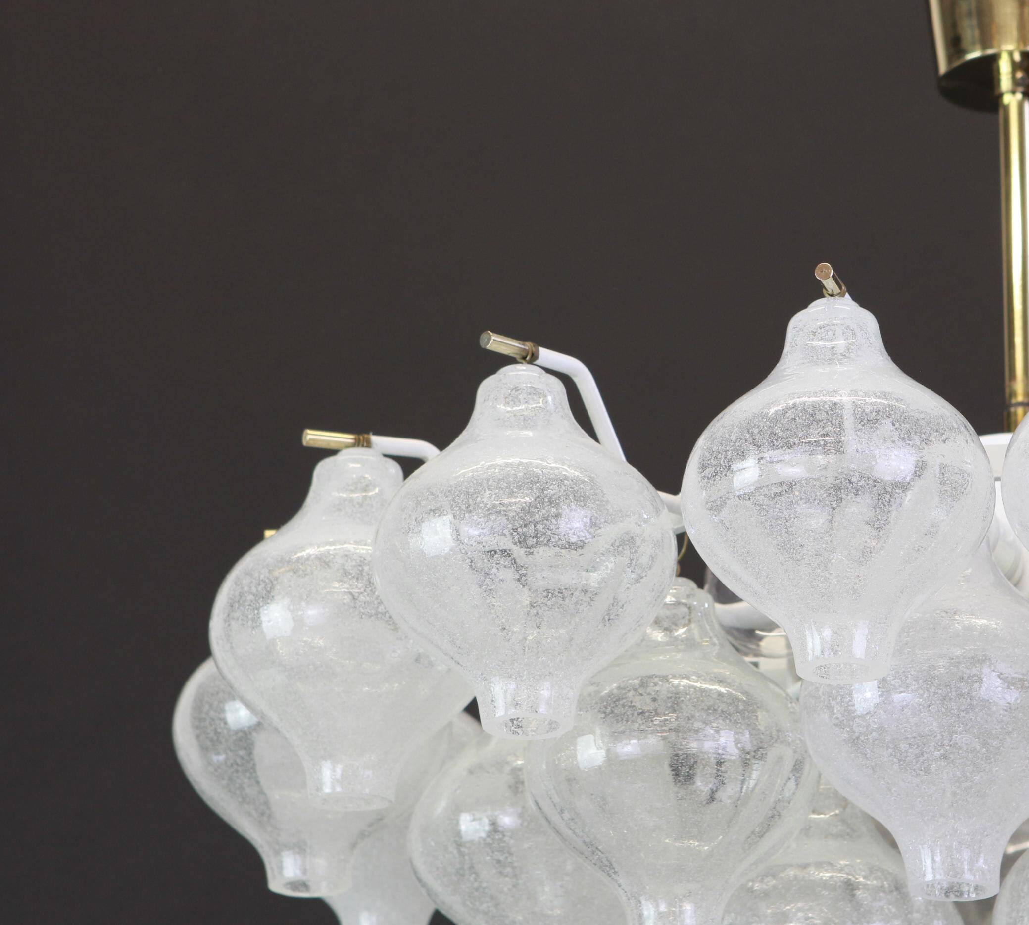 1 of 6 large tulip glass chandeliers by Kalmar, Austria, 1960s