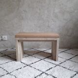 Oak and travertine coffee table