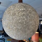 Large resin and teak chandelier from the 60s