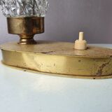 Art Deco France bedside lamp, brass with glass shade, '30s