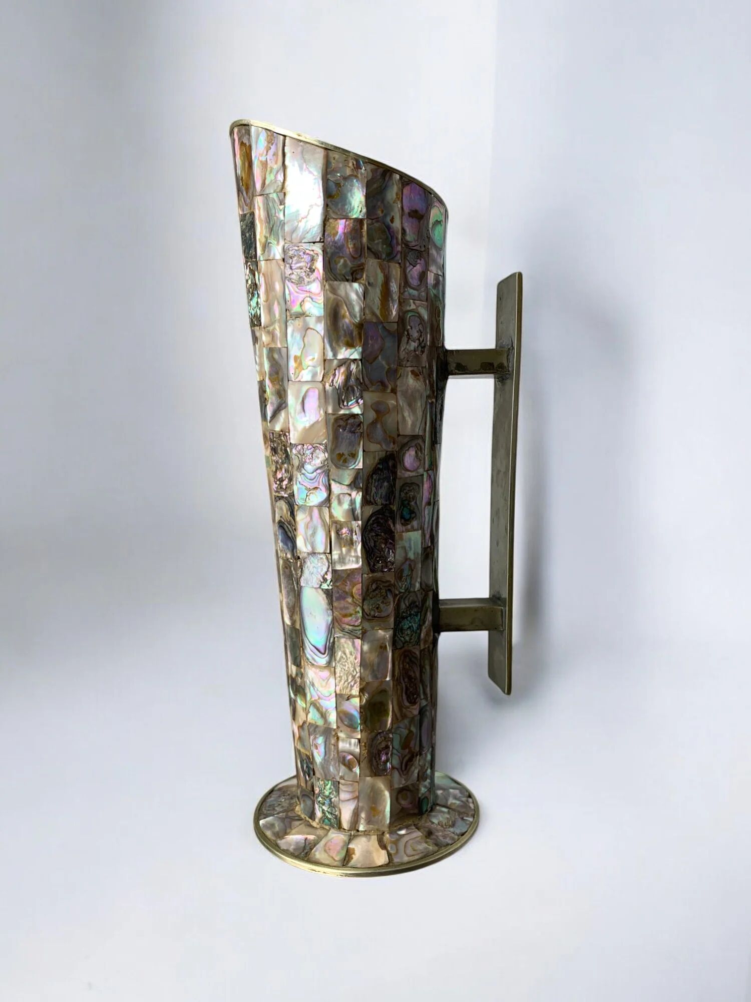 Abalone shell & alpaca pitcher, Mexico, 1970s