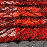 Swedish handmade wool - rya rug. estimated 1960s.