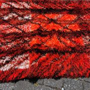 Swedish handmade wool - rya rug. estimated 1960s.