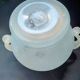 Antique thick white opaline glass vase – 17 cm – 2 handles