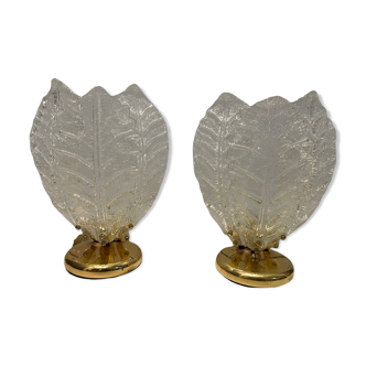 Murano Glass Table Lamps, Set of 2