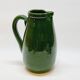 Pottery pitcher carafe terracotta green glazed ceramic