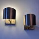 Pair of vintage adjustable wall lights, brass, SCE France 1970