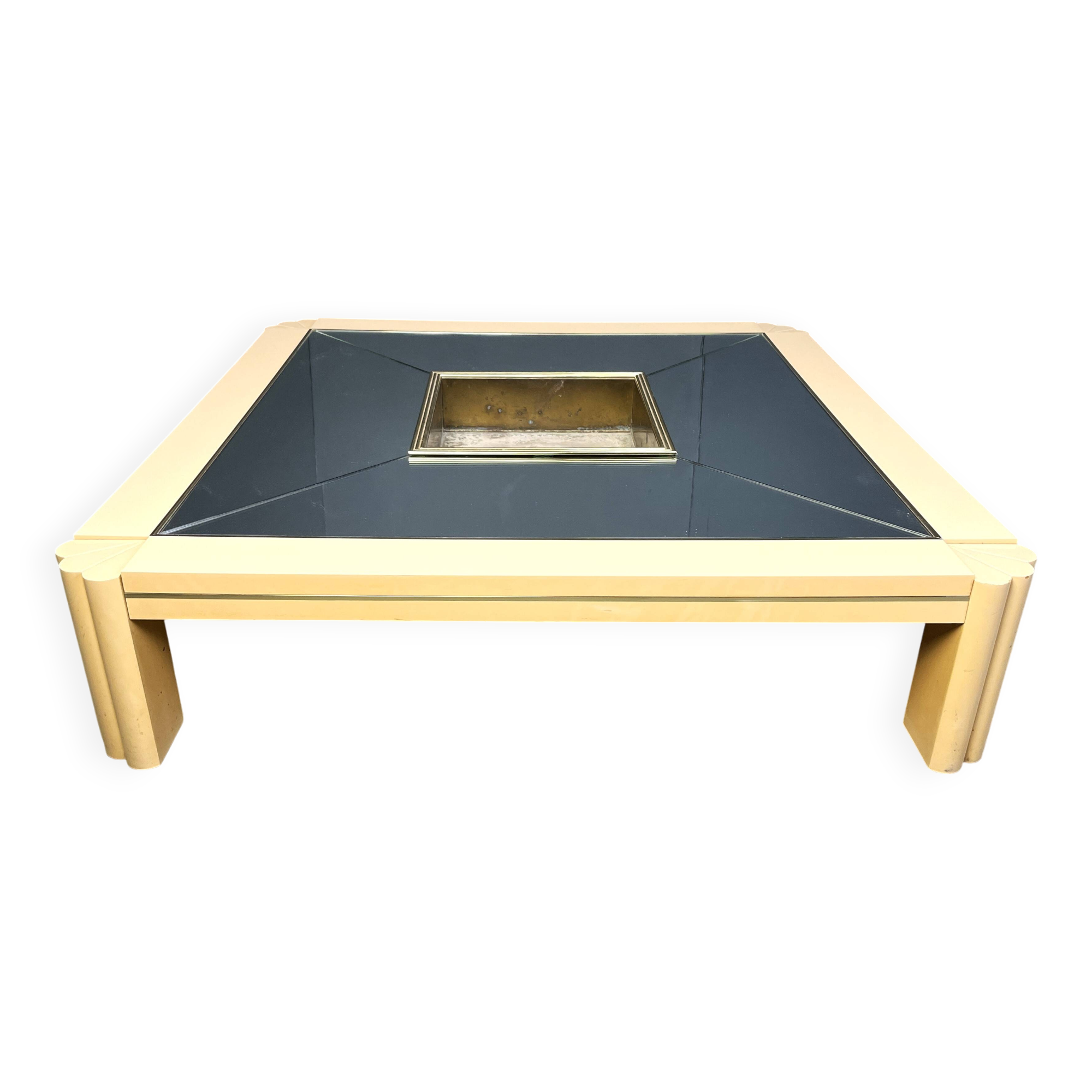 Vintage lacquer coffee table by Alain Delon for Maison Jansen, 1970s